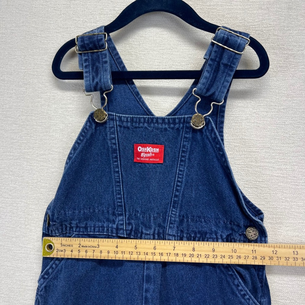 VTG 90s OshKosh B'gosh Kids 4T Denim Overalls Embroidered Cars Road Crew Highway - Picture 6 of 9